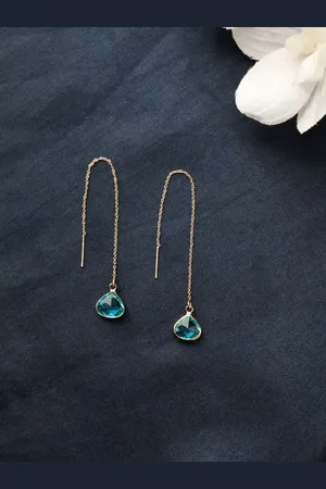 EL REGALO Stone Studded Contemporary Drop Earrings