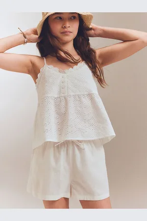 H&M Girls Linen Cotton Pull On Shorts