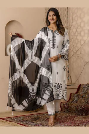 Charu Women Floral Embroidered Regular Thread Work Kurta with Trousers & With Dupatta