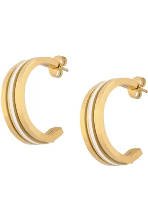 EL REGALO Stainless Steel Circular Half Hoop Earrings