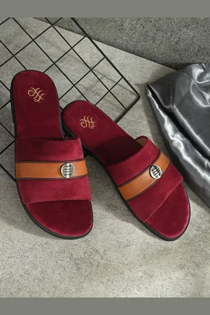 House of Pataudi Men Embroidered Comfort Sandals
