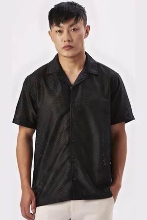 VALEN CLUB Men Relaxed Semi Sheer Casual Shirt