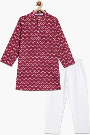 Campana Boys Ethnic Motifs Printed Regular Pure Cotton Kurta with Pyjamas