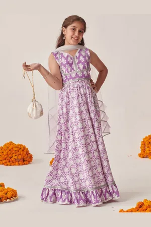 pspeaches Girls Printed Gotta Patti Ready to Wear Lehenga Choli With Dupatta