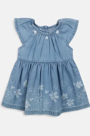 chicco Girls Floral Printed Fit & Flare Pure Cotton Cap Sleeves Dress