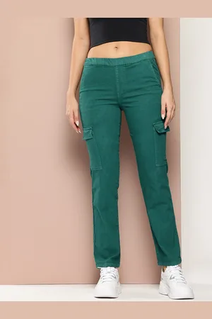HARVARD Women Straight Fit Stretchable Cargo Style Jeans