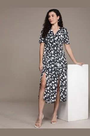 French Connection Floral Printed A-Line Midi Dress