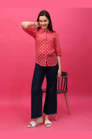 Cation Women Slim Fit Opaque Printed Casual Shirt
