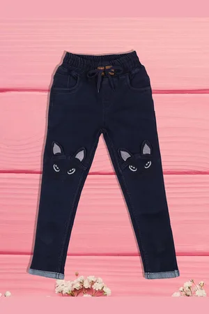 A-Okay Girls Slim Fit High-Rise Embroidered Jeans