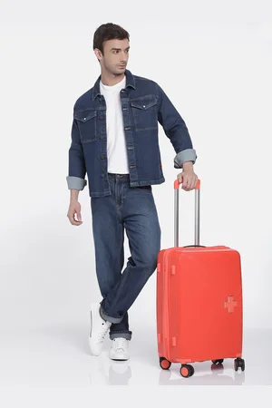 Swiss Military Maze Brand Logo Textured Medium Trolley Suitcase