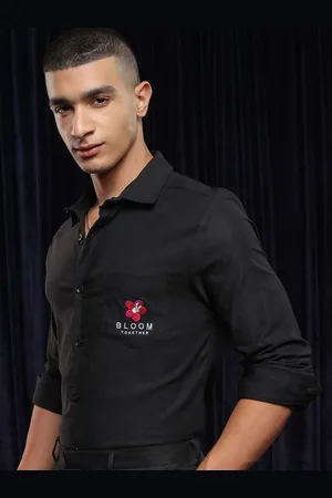 Highlander Men Regular Collar Full Sleeve Logo Embroidered Shirt