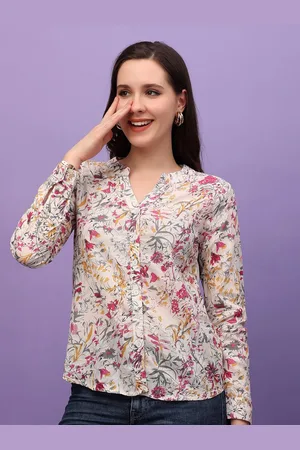 Cation Women Slim Fit Floral Opaque Printed Casual Shirt
