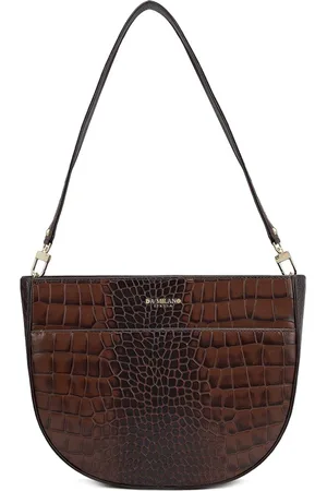 Da Milano Textured Leather Half Moon Sling Bag