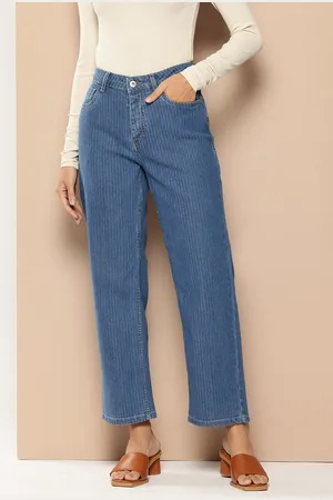 Chemistry Women Striped Straight Fit Jeans
