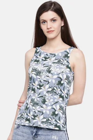 Deal Women Blue Printed Top