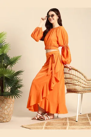 Mast & Harbour Women Crop Top & Skirt Co-Ords