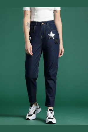 DressBerry Women Boyfriend Fit High-Rise Embellished Stretchable Jeans