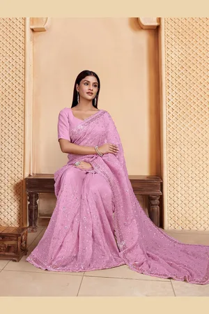 House of Pataudi Ethnic motif Embroidered Sequinned Saree