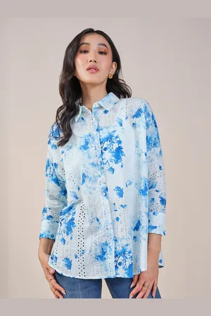 AND Floral Print Cotton Shirt Style Top