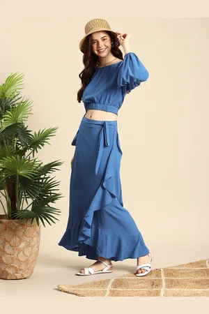 Mast & Harbour Women Crop Top & Skirt Co-Ords