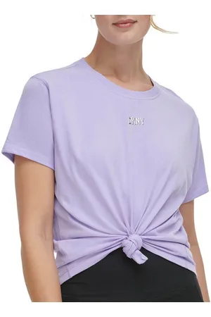 DKNY Round Neck Short Sleeves Cotton Top