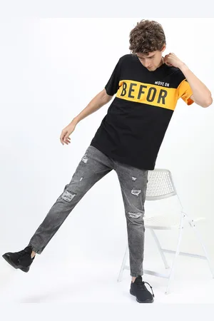 LocoMotive Men Grey Tapered Fit Mildly Distressed Stretchable Jeans
