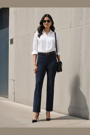 BlissClub Women Flared High-Rise Trousers