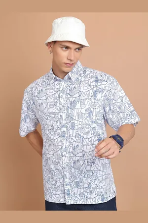 Highlander Men Regular Collar Half Sleeve Oversized Printed Shirt