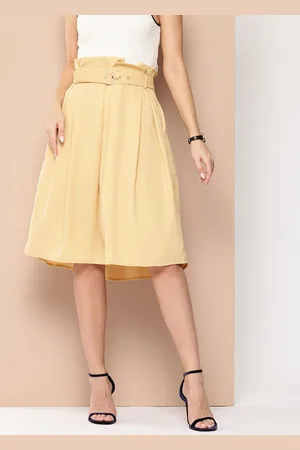 Chemistry Pleated A-Line Skirt with Belt