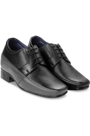BXXY Men Square Mid-Top Lace-Ups Formal Elevator Derbys
