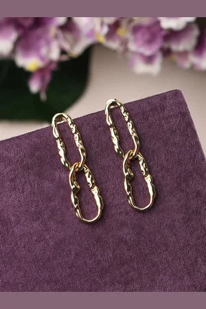 Accessorize Gold Plated Geometric Drop Earrings