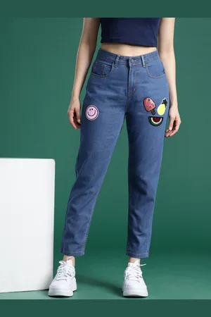 DressBerry Women Boyfriend Fit High-Rise Embellished Stretchable Jeans