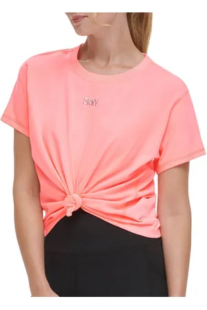 DKNY Round Neck Short Sleeves Cotton Top