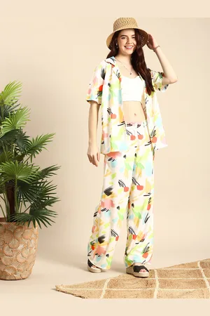 Mast & Harbour Women Printed Shirt & Trousers Co-Ords