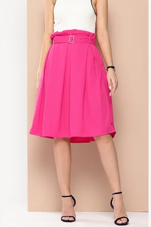Chemistry Pleated A-Line Skirt with Belt