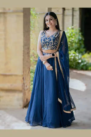 LOOKNBOOK ART Embroidered Sequinned Ready to Wear Lehenga & Unstitched Blouse With Dupatta