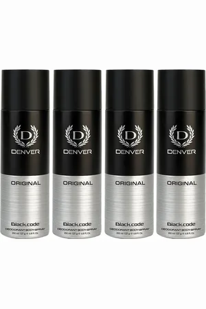 Denver Men Set of 4 Original Black.code Deodorant Body Spray - 127g (200ml) each