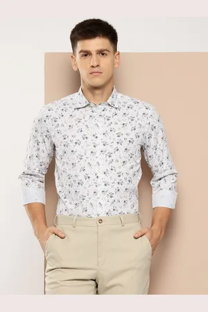 Invictus Men Slim Fit Printed Pure Cotton Formal Shirt