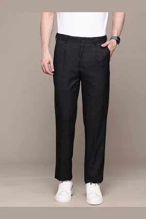Nautica Men Flex Waistband Checked Classic Pleated Formal Trousers