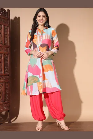GUFRINA Women Printed Regular Kurta with Patiala