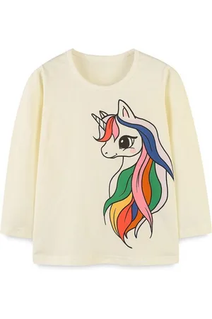 Stylecast Girls Printed Solid Round Neck Cotton T-shirt