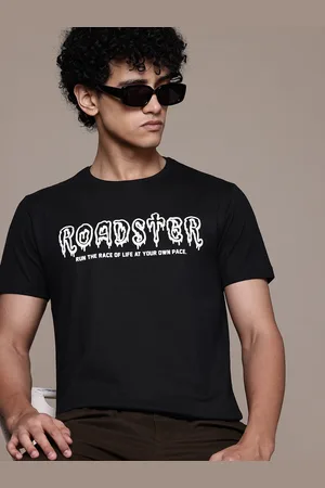 Roadster Men Typography Printed Pure Cotton T-shirt