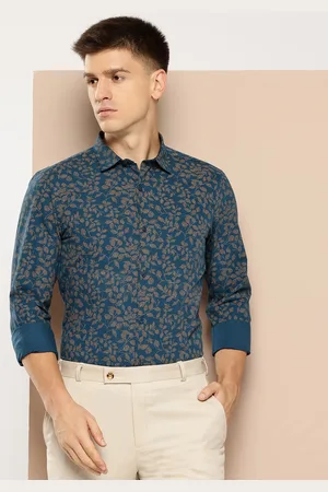 Invictus Men Slim Fit Printed Pure Cotton Formal Shirt