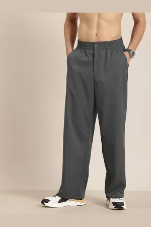 HERE&NOW Men Wide Leg Straight Fit Trousers
