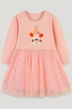Stylecast Girls Long Sleeves Cotton Fit and Flare Dress