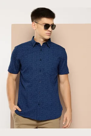 Invictus Men Slim Fit Printed Pure Cotton Formal Shirt