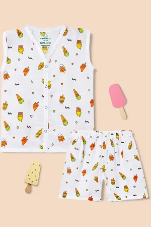 The Boo Boo Club Infants Conversational Printed Organic Cotton Shirt With Shorts