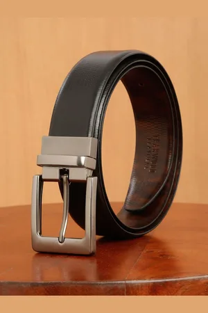 Teakwood Leathers Men Textured Leather Reversible Tang Closure Formal Belt
