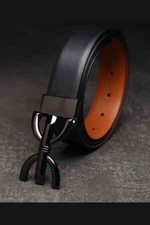 Winsome Deal Men Push Pin Textured Formal Belt
