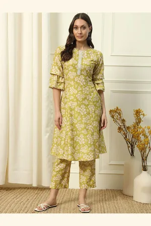 FIORRA Women Floral Embroidered Regular Kurta with Trousers